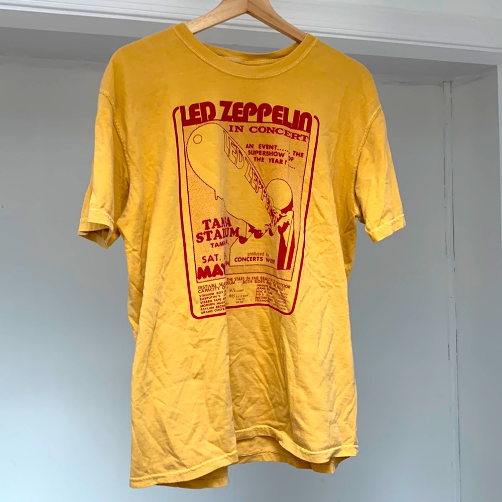 Led Zeppelin Worn Yellow Tee